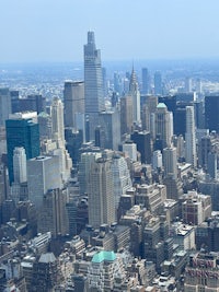 a view of new york city from the top of the empire state building